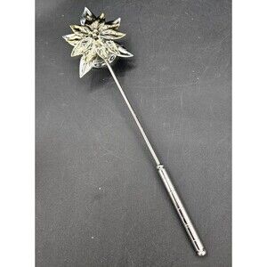 Dept 56 Silver & Gold Tone Poinsettia Christmas Candle Snuffer #8019 Vintage